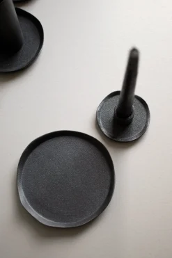 DBKD Wave candle sticks, Cast iron Black Clearance