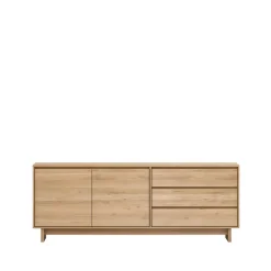 Ethnicraft Wave sideboard, Oiled oak 2 doors 3 drawers Beige Hot