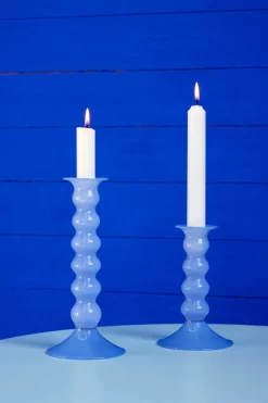 HAY Wavy candle holder large 21 cm, Jade light Blue Sale