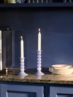 HAY Wavy candle holder large 21 cm, Jade light Blue Sale