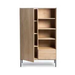 Ethnicraft Whitebird cabinet, Oiled oak-Black metal Beige Outlet
