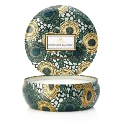 Voluspa 3-wick in a tin candle 60 hours, French Cade & Lavender Multi New