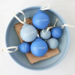 Design Letters XMAS Stories christmas bauble Ø4 cm 4 parts, Cobalt -light Blue Discount