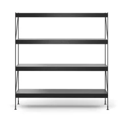 Audo Copenhagen Zet shelving system, Oak stained, 1x4, steel base Black Clearance