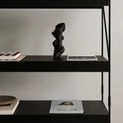 Audo Copenhagen Zet shelving system, Oak stained, 1x4, steel base Black Clearance