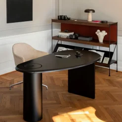 Audo Copenhagen Zet shelving system, Oak stained, 1x4, steel base Black Clearance